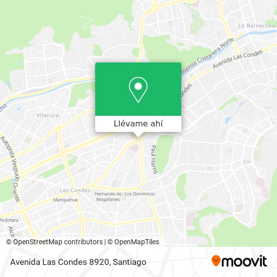 Mapa de Avenida Las Condes 8920