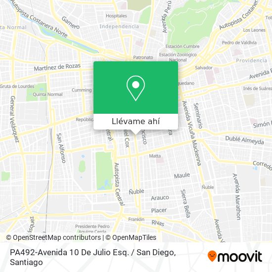Mapa de PA492-Avenida 10 De Julio Esq. / San Diego