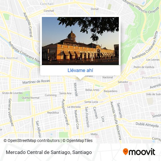 Mapa de Mercado Central de Santiago