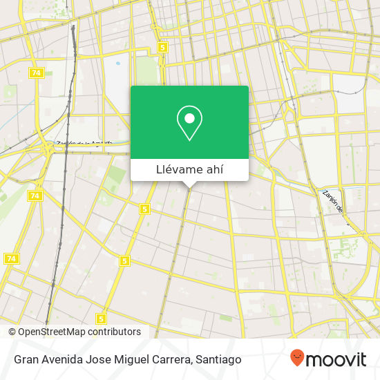 Mapa de Gran Avenida Jose Miguel Carrera