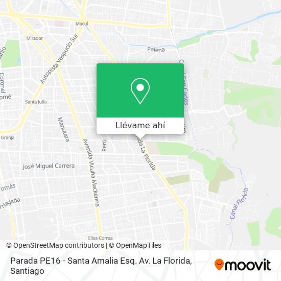 Mapa de Parada PE16 - Santa Amalia Esq. Av. La Florida