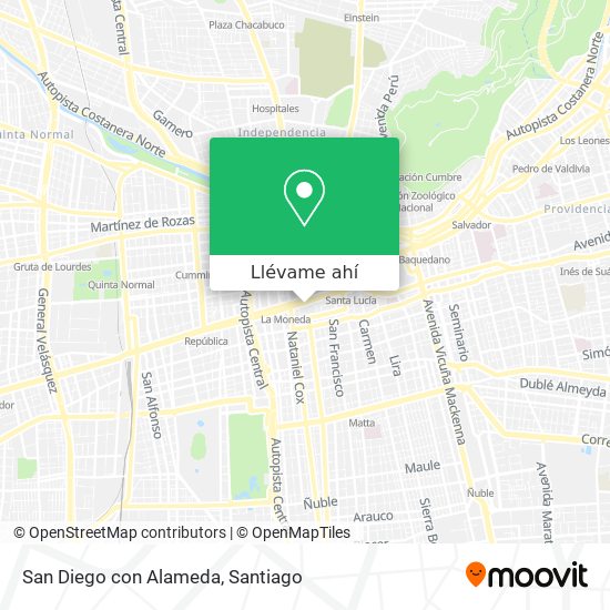 Mapa de San Diego con Alameda