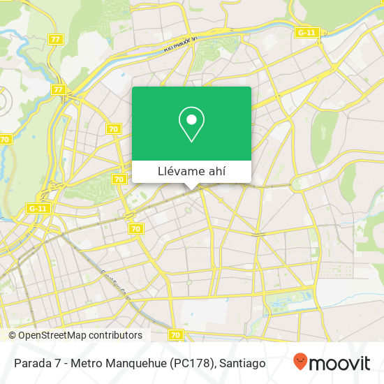Mapa de Parada 7 - Metro Manquehue (PC178)
