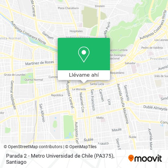 Mapa de Parada 2 - Metro Universidad de Chile (PA375)