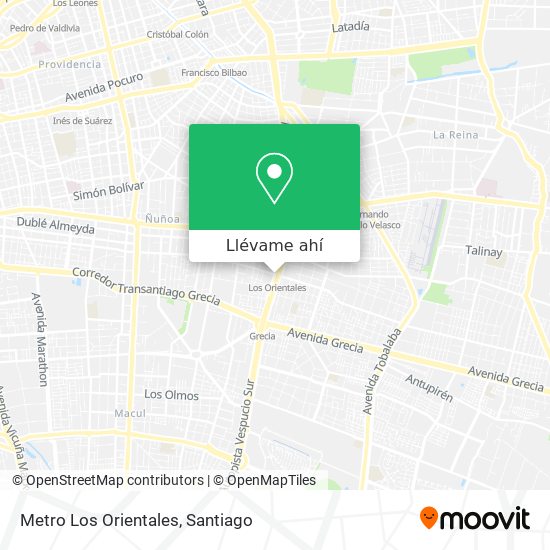 Mapa de Metro Los Orientales
