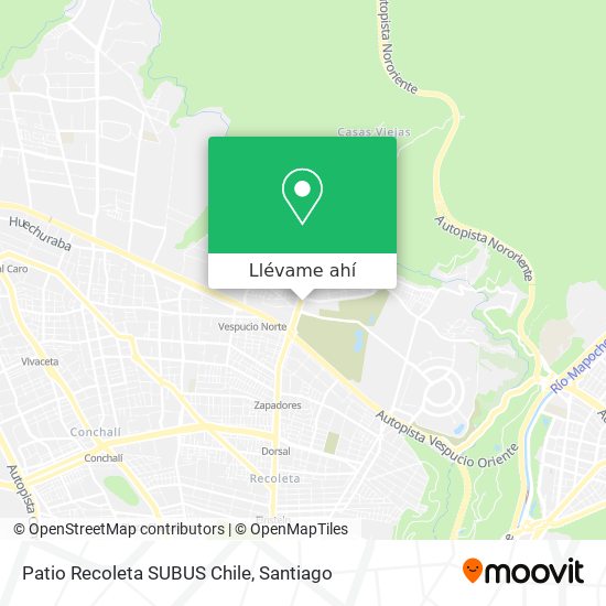 Mapa de Patio Recoleta SUBUS Chile