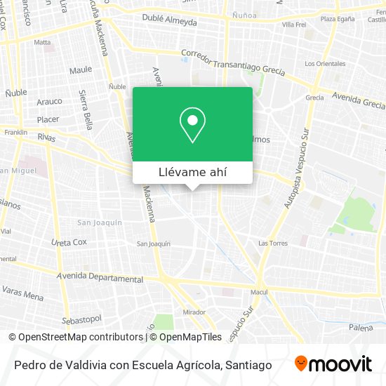 Mapa de Pedro de Valdivia con Escuela Agrícola