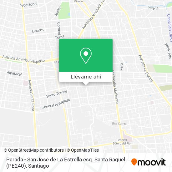 Mapa de Parada - San José de La Estrella esq. Santa Raquel (PE240)