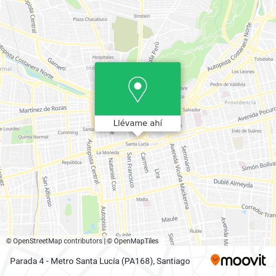Mapa de Parada 4 - Metro Santa Lucía (PA168)