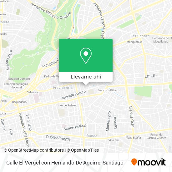Mapa de Calle El Vergel con Hernando De Aguirre