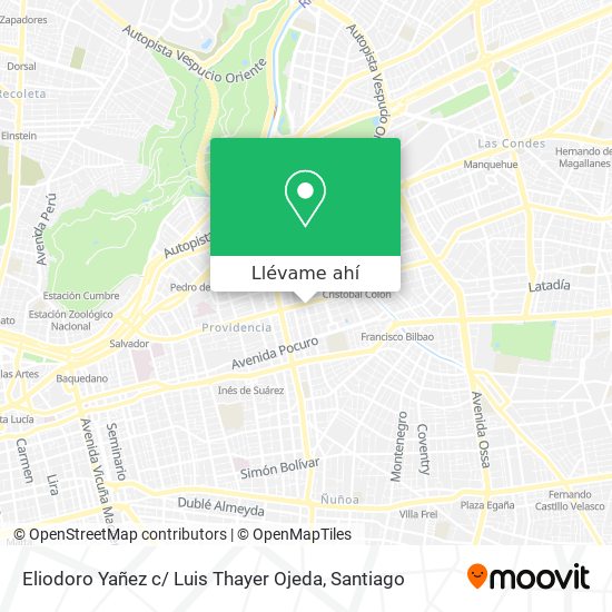 Mapa de Eliodoro Yañez c/ Luis Thayer Ojeda