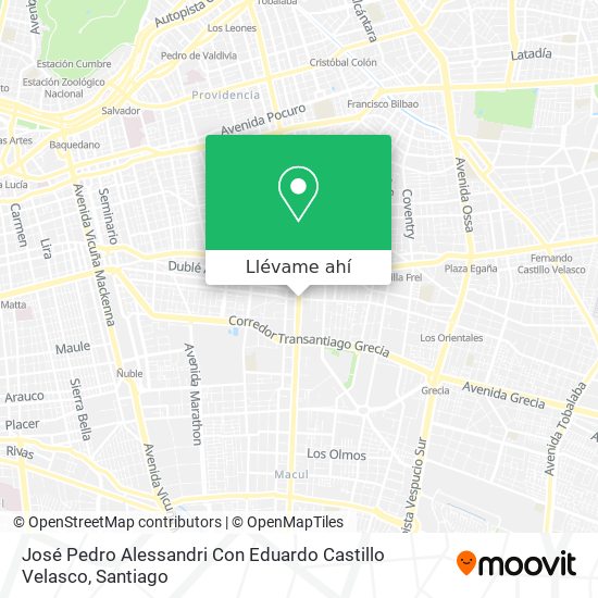 Mapa de José Pedro Alessandri Con Eduardo Castillo Velasco