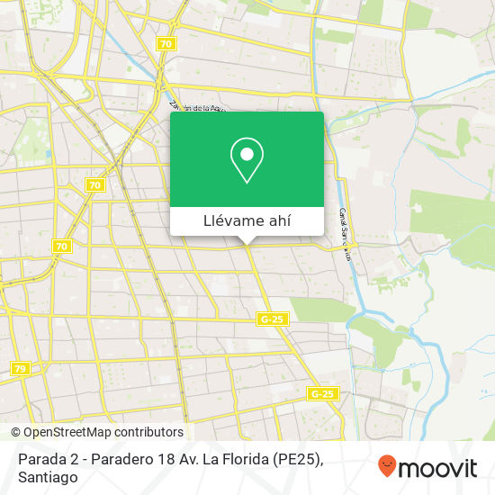 Mapa de Parada 2 - Paradero 18 Av. La Florida (PE25)