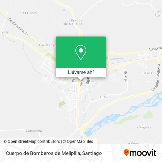 Mapa de Cuerpo de Bomberos de Melipilla