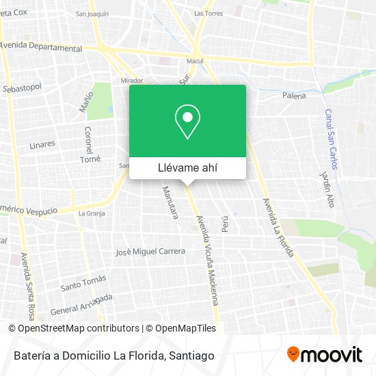 Mapa de Batería a Domicilio La Florida