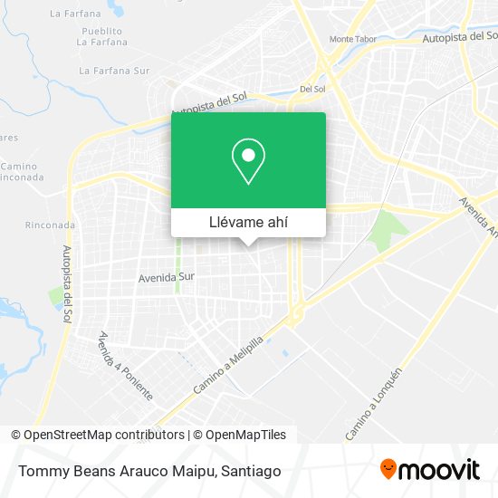 Mapa de Tommy Beans Arauco Maipu