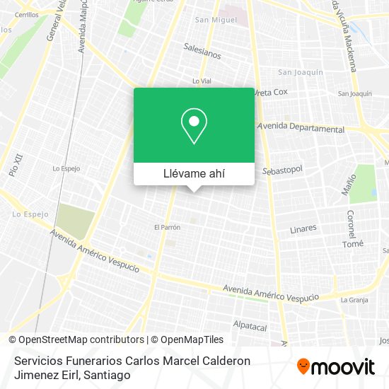 Mapa de Servicios Funerarios Carlos Marcel Calderon Jimenez Eirl
