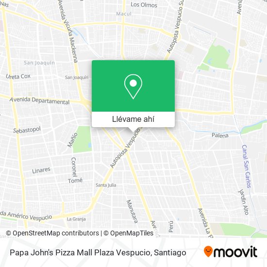 Mapa de Papa John's Pizza Mall Plaza Vespucio
