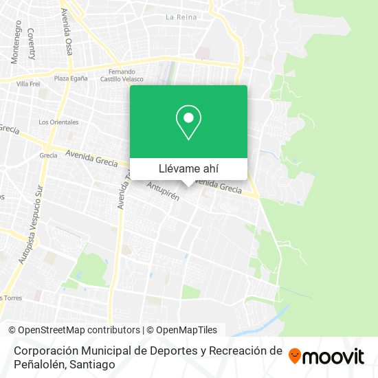 Mapa de Corporación Municipal de Deportes y Recreación de Peñalolén