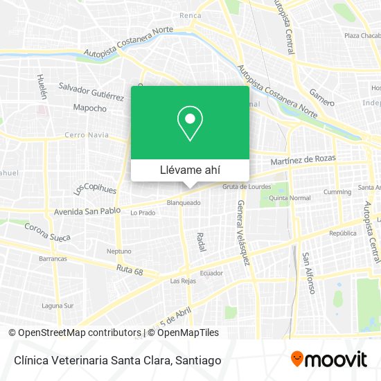 Mapa de Clínica Veterinaria Santa Clara