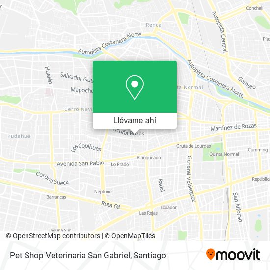 Mapa de Pet Shop Veterinaria San Gabriel