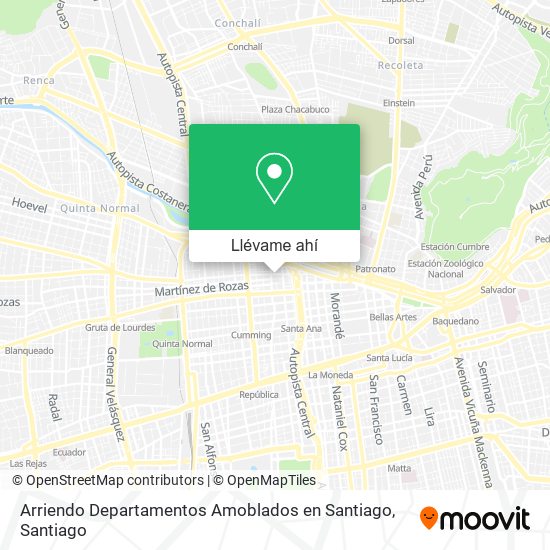 Mapa de Arriendo Departamentos Amoblados en Santiago