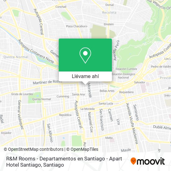 Mapa de R&M Rooms - Departamentos en Santiago - Apart Hotel Santiago