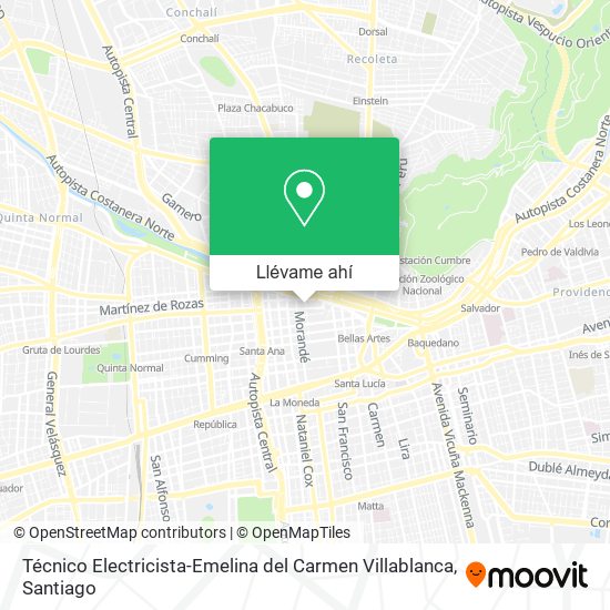 Mapa de Técnico Electricista-Emelina del Carmen Villablanca