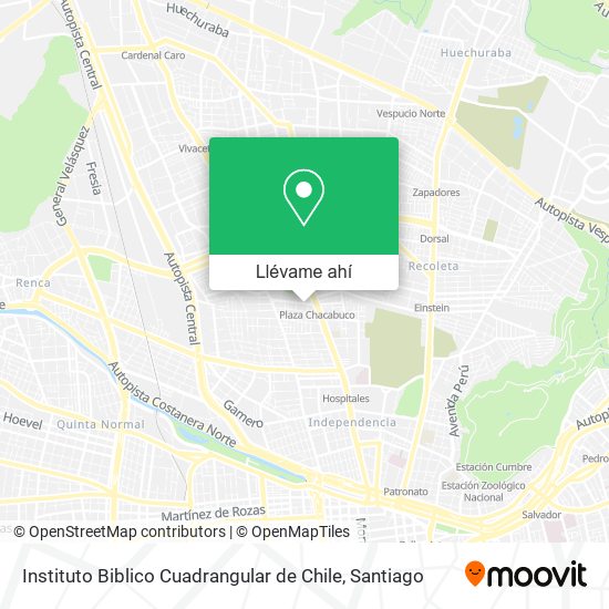 Mapa de Instituto Biblico Cuadrangular de Chile