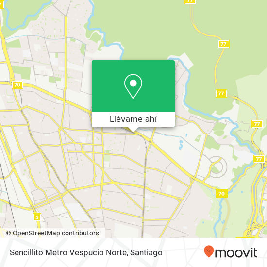 Mapa de Sencillito Metro Vespucio Norte