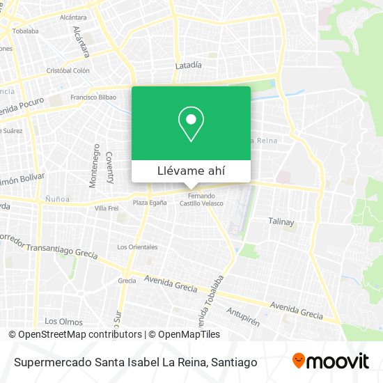 Mapa de Supermercado Santa Isabel La Reina