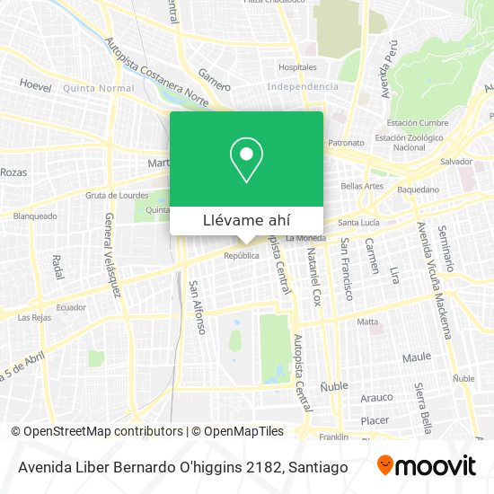 Mapa de Avenida Liber Bernardo O'higgins 2182