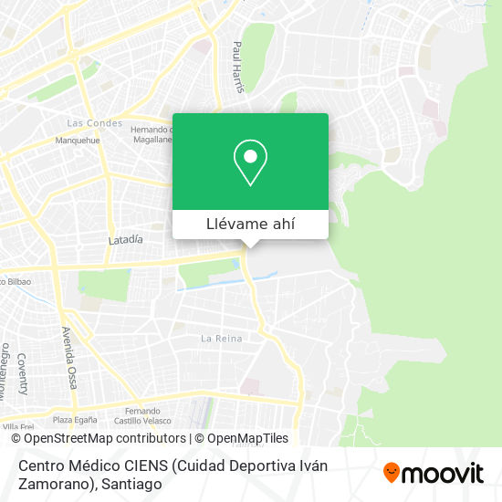 Mapa de Centro Médico CIENS (Cuidad Deportiva Iván Zamorano)