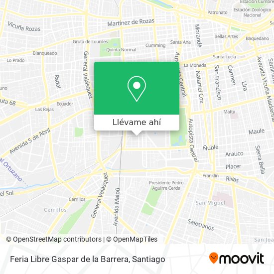 Mapa de Feria Libre Gaspar de la Barrera