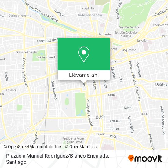 Mapa de Plazuela Manuel Rodríguez / Blanco Encalada
