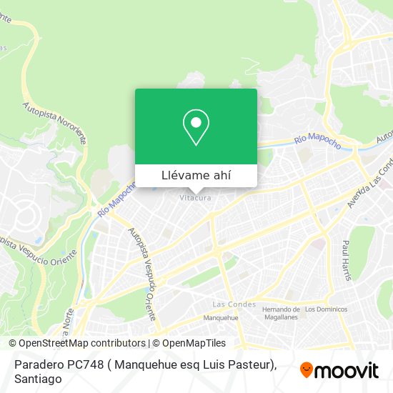 Mapa de Paradero PC748 ( Manquehue esq Luis Pasteur)