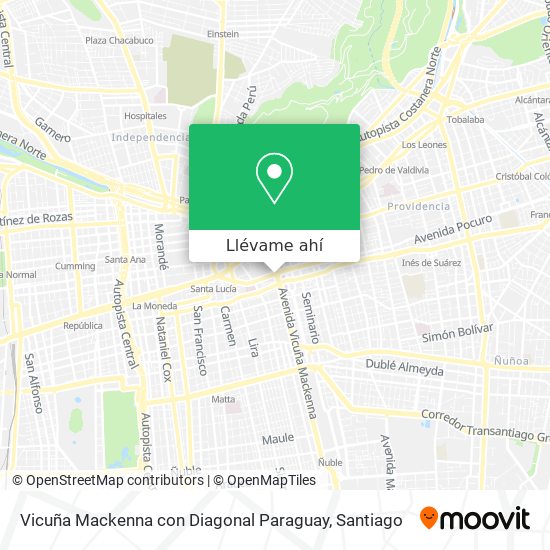 Mapa de Vicuña Mackenna con Diagonal Paraguay