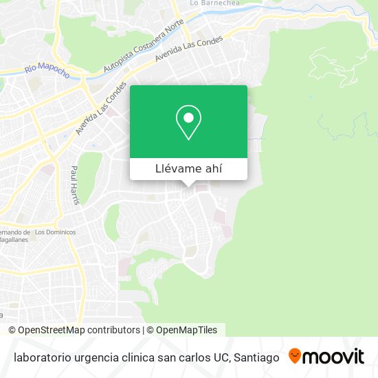 Mapa de laboratorio urgencia clinica san carlos UC