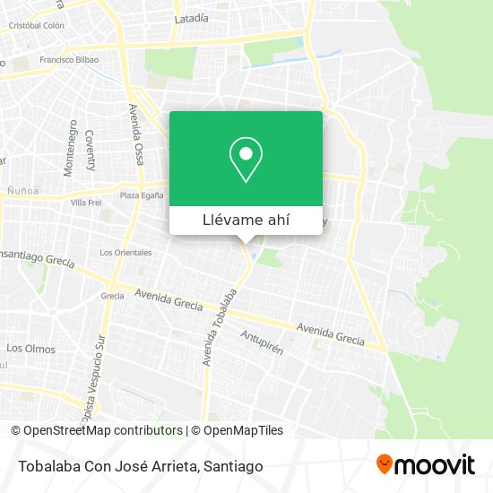 Mapa de Tobalaba Con José Arrieta