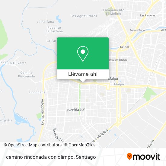 Mapa de camino rinconada con olimpo