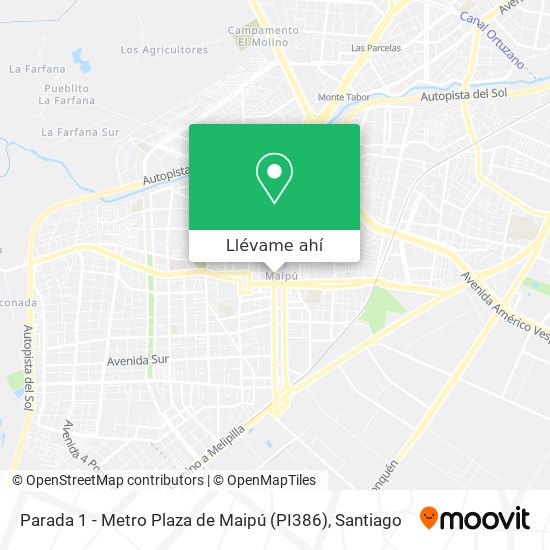 Mapa de Parada 1 - Metro Plaza de Maipú (PI386)