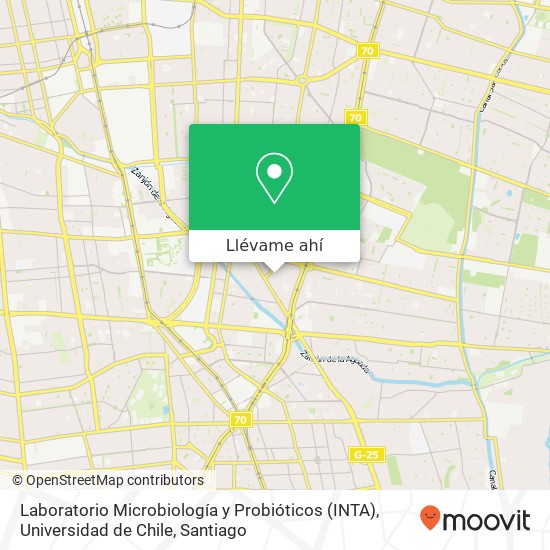 Mapa de Laboratorio Microbiología y Probióticos (INTA), Universidad de Chile