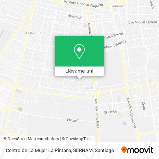 Mapa de Centro de La Mujer La Pintana, SERNAM