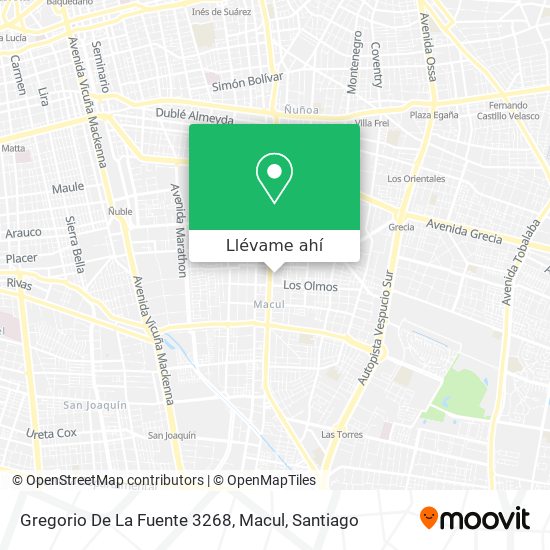Mapa de Gregorio De La Fuente 3268, Macul