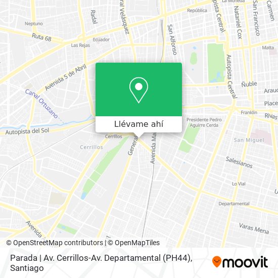 Mapa de Parada | Av. Cerrillos-Av. Departamental (PH44)