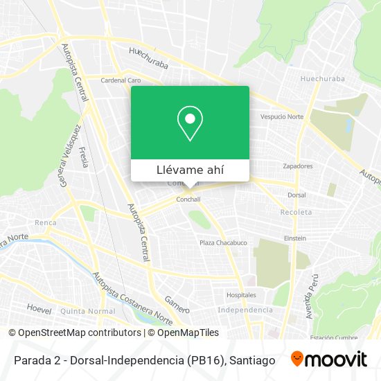 Mapa de Parada 2 - Dorsal-Independencia (PB16)