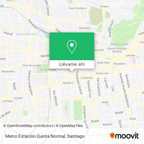 Mapa de Metro Estación Quinta Normal