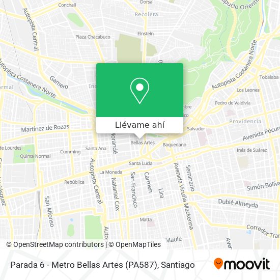 Mapa de Parada 6 - Metro Bellas Artes (PA587)