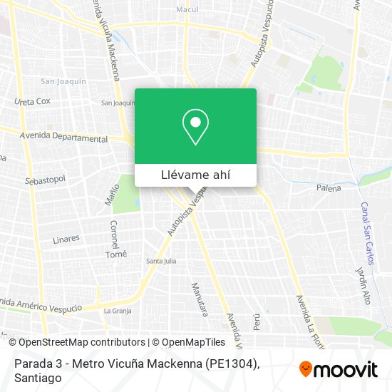 Mapa de Parada 3 - Metro Vicuña Mackenna (PE1304)