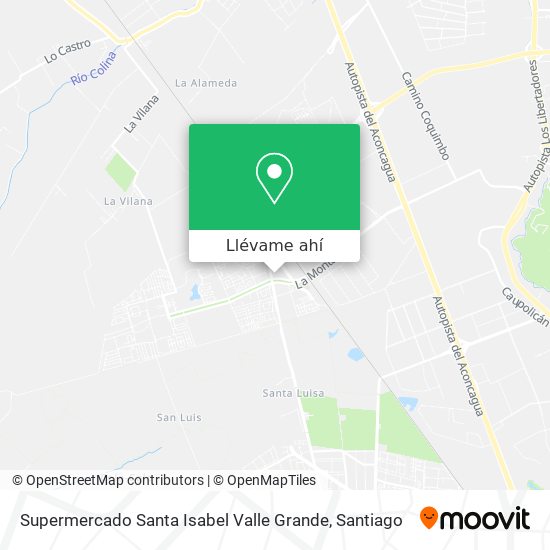 Mapa de Supermercado Santa Isabel Valle Grande
